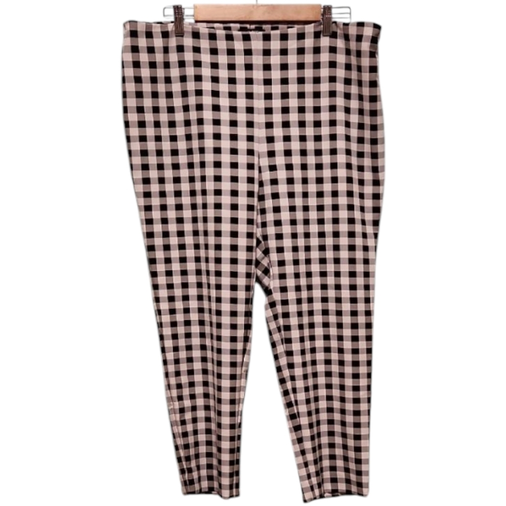 Liz Claiborne Career Petite Black, Gray and White Checkered Pants 16P